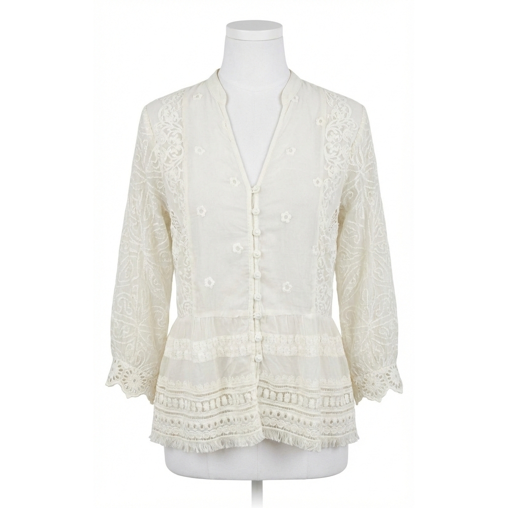 NEW JOHNNY WAS polyvore juniper blouse in shell